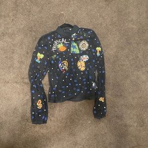 NWT Farm Rio Mesh Embroidered Borgogodo Top